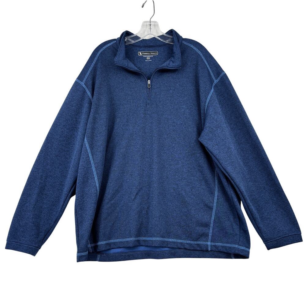 Pebble Beach Quarter Zip‎ Sweatshirt Men's Size XL Blue Performance Pullover
